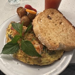 Seafood omelette