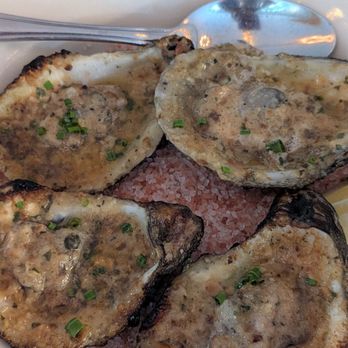 Blue Point Grill Newtown - Chargrilled oysters- small but had a lot of flavor - Salad Near Me - Newtown, Pennsylvania