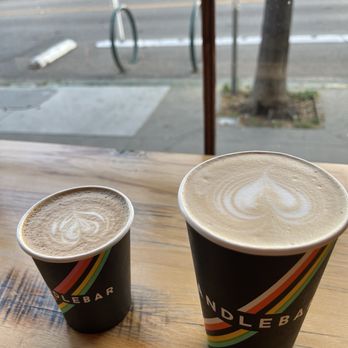 Handlebar Coffee Roasters - Our drinks -love the coffee art - Coffee Roasteries Near Me - Santa Barbara, California