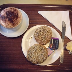 Brackens Cafe - Multi-seeds scones and a skinny cappuccino