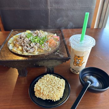 Tasty Pot - Beef pot: Mild spicy with instant noodle and milk tea boba - Hot Pot Near Me - Northridge, California Tasty Pot - Beef pot: Mild spicy with instant noodle and milk tea boba - Hot Pot Near Me - Northridge, California