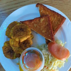 Centroamericana Restaurant - Fried plantains with fried cheese and a salad