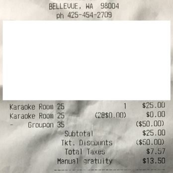 Stone Lounge Bellevue - Receipt from our one and only visit to Stone. - Lounges Near Me - Bellevue, Washington Stone Lounge Bellevue - Receipt from our one and only visit to Stone. - Lounges Near Me - Bellevue, Washington
