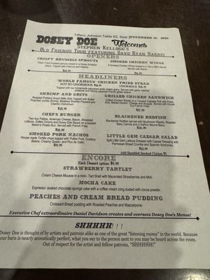 Menu photo 3 Dosey Doe - Big Barn The Woodlands, TX