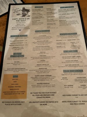 Menu photo 2 Capt Dave's On the Gulf Destin, FL