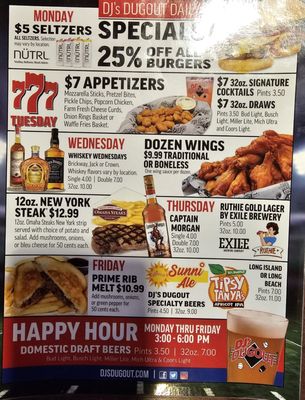 Menu photo 7 DJ's Dugout Bellevue, NE
