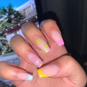 Metro Nails - & 3 weeks later I got this set done, as you can see I loved the color combination and so I chose a design w/ same color palette - Nail Salons Near Me - Santa Ana, California Metro Nails - & 3 weeks later I got this set done, as you can see I loved the color combination and so I chose a design w/ same color palette - Nail Salons Near Me - Santa Ana, California