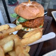 Photo of Plum Bistro - Seattle, WA, United States. Buffalo Portobello Burger