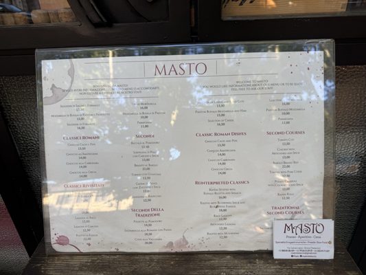 Menu photo 1 Masto Rome, RM Menu photo 1 Masto Rome, RM