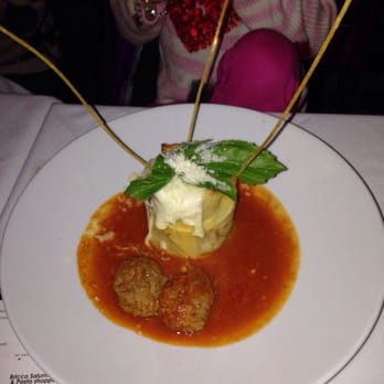 Bricco - The kids loved this dish! It was a combination of lasagna and baked ziti served with meatballs and fantastic presentation! - Italian Near Me - Boston, Massachusetts