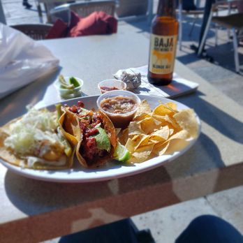 Rubio's Coastal Grill - 2 taco sampler with a cerveza - Mexican Near Me - La Jolla, California Rubio's Coastal Grill - 2 taco sampler with a cerveza - Mexican Near Me - La Jolla, California