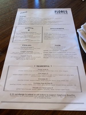 Menu photo 3 Flores San Mateo San Mateo, CA