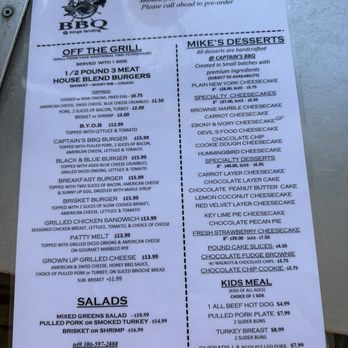 Captains BBQ - Menu - Barbeque Near Me - Palm Coast, Florida