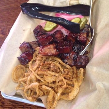 Famous Dave's Bar-B-Que - Burnt ends app - with jalapeño pickled onions ... Onion straws .... Pickles. Yum! - Barbeque Near Me - El Paso, Texas Famous Dave's Bar-B-Que - Burnt ends app - with jalapeño pickled onions ... Onion straws .... Pickles. Yum! - Barbeque Near Me - El Paso, Texas