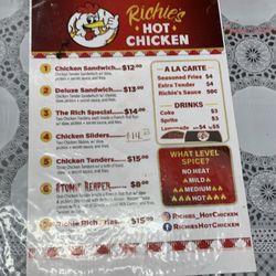 Richie’s Hot Chicken - Menu