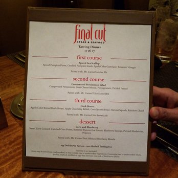 The Lounge at Final Cut - 4 course tasting dinner with craft beer pairing. - Seafood Near Me - Columbus, Ohio The Lounge at Final Cut - 4 course tasting dinner with craft beer pairing. - Seafood Near Me - Columbus, Ohio