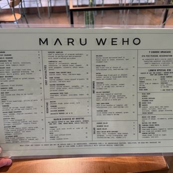 Maru WeHo - menu front - Sushi Bars Near Me - Nashville, Tennessee Maru WeHo - menu front - Sushi Bars Near Me - Nashville, Tennessee