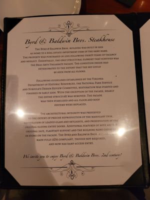 Menu photo 3 Byrd & Baldwin Bros Steakhouse Norfolk, VA Menu photo 3 Byrd & Baldwin Bros Steakhouse Norfolk, VA
