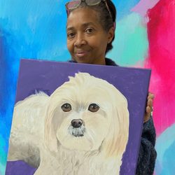Painting With a Twist - Mom loves her portrait!!