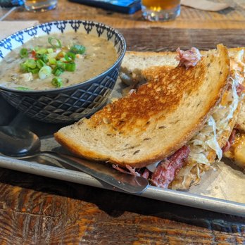 Matchwood Brewing - Reuben with clam chowder - Brewpubs Near Me - Sandpoint, Idaho Matchwood Brewing - Reuben with clam chowder - Brewpubs Near Me - Sandpoint, Idaho