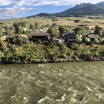 Yellowstone Riverside Cottages - View from the porch!! - Hotels Near Me - Gardiner, Montana Yellowstone Riverside Cottages - View from the porch!! - Hotels Near Me - Gardiner, Montana