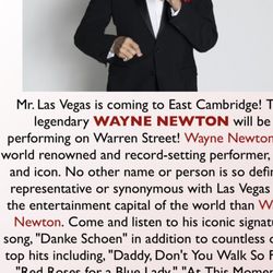 Italian Feast Festival  of the Healing Saints Cosmas & Damien - Mr. Las Vegas himself Wayne Newton appears for a FREE CONCERT Sat. 7:30 Sept 9 2023 @ 98th Anniv. Cosmas & Damien in Cambridge MA.