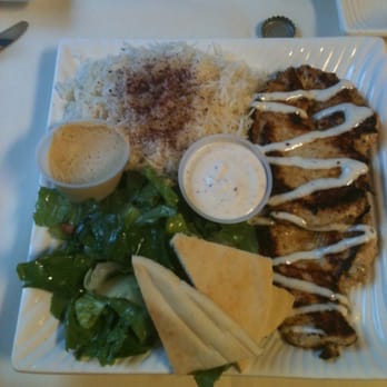 Crest Cafe - Garlic chicken with awesome rice, and a light salad - Greek Near Me - Sacramento, California Crest Cafe - Garlic chicken with awesome rice, and a light salad - Greek Near Me - Sacramento, California