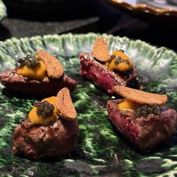 NIKU X - Wagyu Tenderloin w/ caviar and uni - Seafood Near Me - New York, New York NIKU X - Wagyu Tenderloin w/ caviar and uni - Seafood Near Me - New York, New York