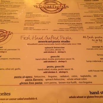 Wheatfields - dinner menu - Gluten-Free Near Me - Saratoga Springs, New York Wheatfields - dinner menu - Gluten-Free Near Me - Saratoga Springs, New York