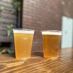 Good Day Brew - Nine Five Juan Pale Ale on the left and Hood Days WCIPA on the right