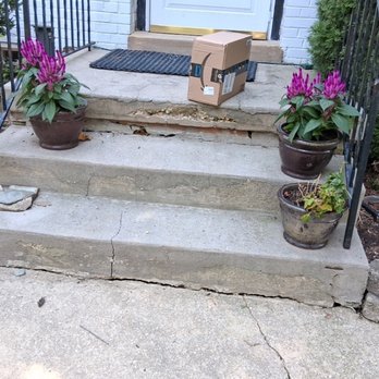 Professional Landscaping and Construction - Before; this concrete landing was plastered with a Surface bonding cement-gray. - Landscape Architects or Designers Near Me - Hyattsville, Maryland Professional Landscaping and Construction - Before; this concrete landing was plastered with a Surface bonding cement-gray. - Landscape Architects or Designers Near Me - Hyattsville, Maryland