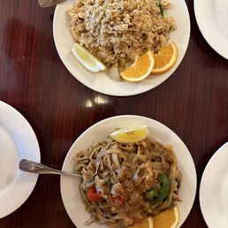 Fried rice and pad ke mao (drunken noodles) Fried rice and pad ke mao (drunken noodles)