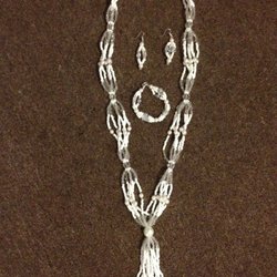 Botanica Caridad - Collar Ilde y aretes de Obatala