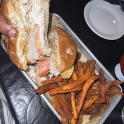 Urban Bar & Kitchen - Grouper Sandwich with sweet potatoes fries