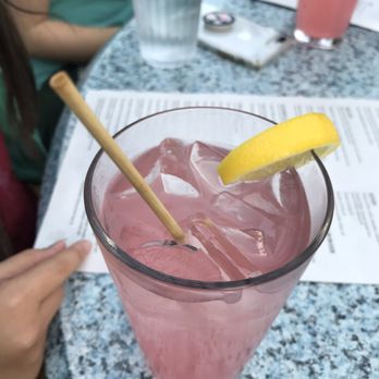 Local 186 - Pink lemonade with fantastic bamboo straw!!! - Burgers Near Me - Provincetown, Massachusetts