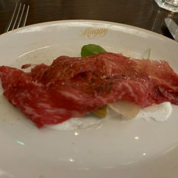 Chez Maggy - Carpaccio on smoked yoghurt. Wow! - French Near Me - Denver, Colorado