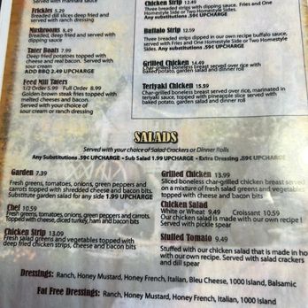 Farmer's Feed Mill Restaurant - Menu - New American Near Me - Leitchfield, Kentucky