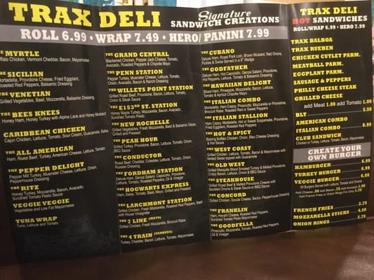 Menu photo 4 Trax Deli Larchmont, NY