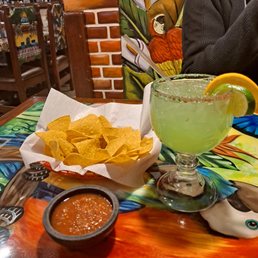 A "medium" margarita and chips. I did not know this was how large a medium would be when I ordered it! A "medium" margarita and chips. I did not know this was how large a medium would be when I ordered it!