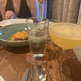 Passionfruit martini and tuna tartare Passionfruit martini and tuna tartare