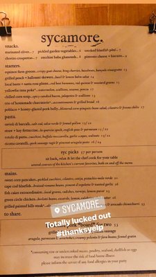 Menu photo 5 Sycamore Newton, MA