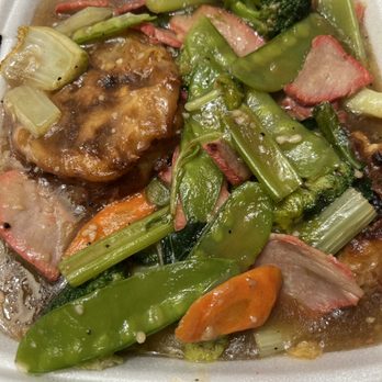 Hong Kong Lum Lums - Gloppy bbq pork egg fu yung. Sauce should be on the side. - Chinese Near Me - Visalia, California Hong Kong Lum Lums - Gloppy bbq pork egg fu yung. Sauce should be on the side. - Chinese Near Me - Visalia, California
