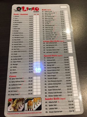 Menu photo 3 Li-Ao Sushi Calgary, AB