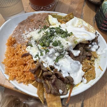 Night & Day Cafe - Chilaquiles with green sauce add carne asada - Beer Bar Near Me - Coronado, California Night & Day Cafe - Chilaquiles with green sauce add carne asada - Beer Bar Near Me - Coronado, California