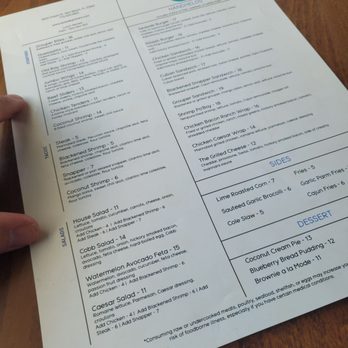 Seaside Grill - Menu. - Burgers Near Me - Vero Beach, Florida