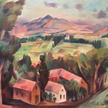 Albuquerque Museum - "Santa Fe" (c. 1920's) by B. J. O. Nordfeldt - Art Museums Near Me - Albuquerque, New Mexico