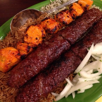 Kabul Kabab House - Boneless chicken and kofta kababs with green and brown rice! - Afghan Near Me - Flushing, New York