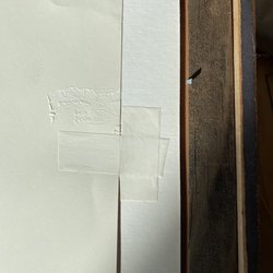 Frames For Less - The framer attempted to remove the tape while doing the job and damaged the artwork.