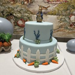 I Dream of Jeanne Cakes - Peter rabbit baby shower cake.