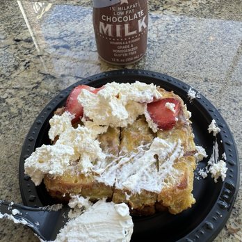 Kneaders Bakery & Cafe - French toast sticks kids meal with strawberries and cream (kids wanted to decorate their toast before the picture) - Sandwiches Near Me - Provo, Utah Kneaders Bakery & Cafe - French toast sticks kids meal with strawberries and cream (kids wanted to decorate their toast before the picture) - Sandwiches Near Me - Provo, Utah